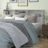 Headboard Cabinet Concrete Grey 220 cm