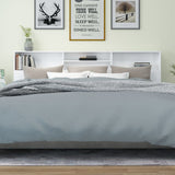 Headboard Cabinet High Gloss White 220 cm - 45-Degree Angle
