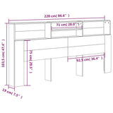 Headboard Cabinet High Gloss White 220 cm - Close-Up Angle