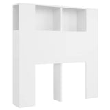 Headboard Cabinet White 100x18.5x102.5 cm - Front View