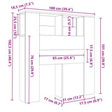 Headboard Cabinet White 100x18.5x102.5 cm