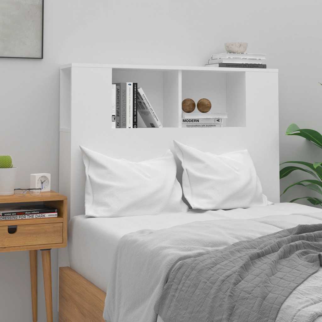 Headboard Cabinet White 100x18.5x102.5 cm