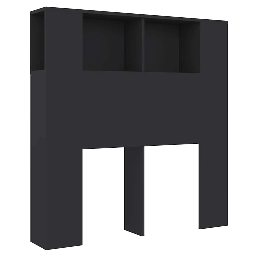 Headboard Cabinet Black 100 cm
