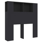 Headboard Cabinet Black 100 cm