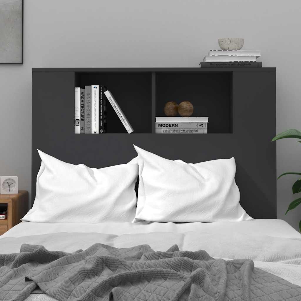 Headboard Cabinet Black 100 cm