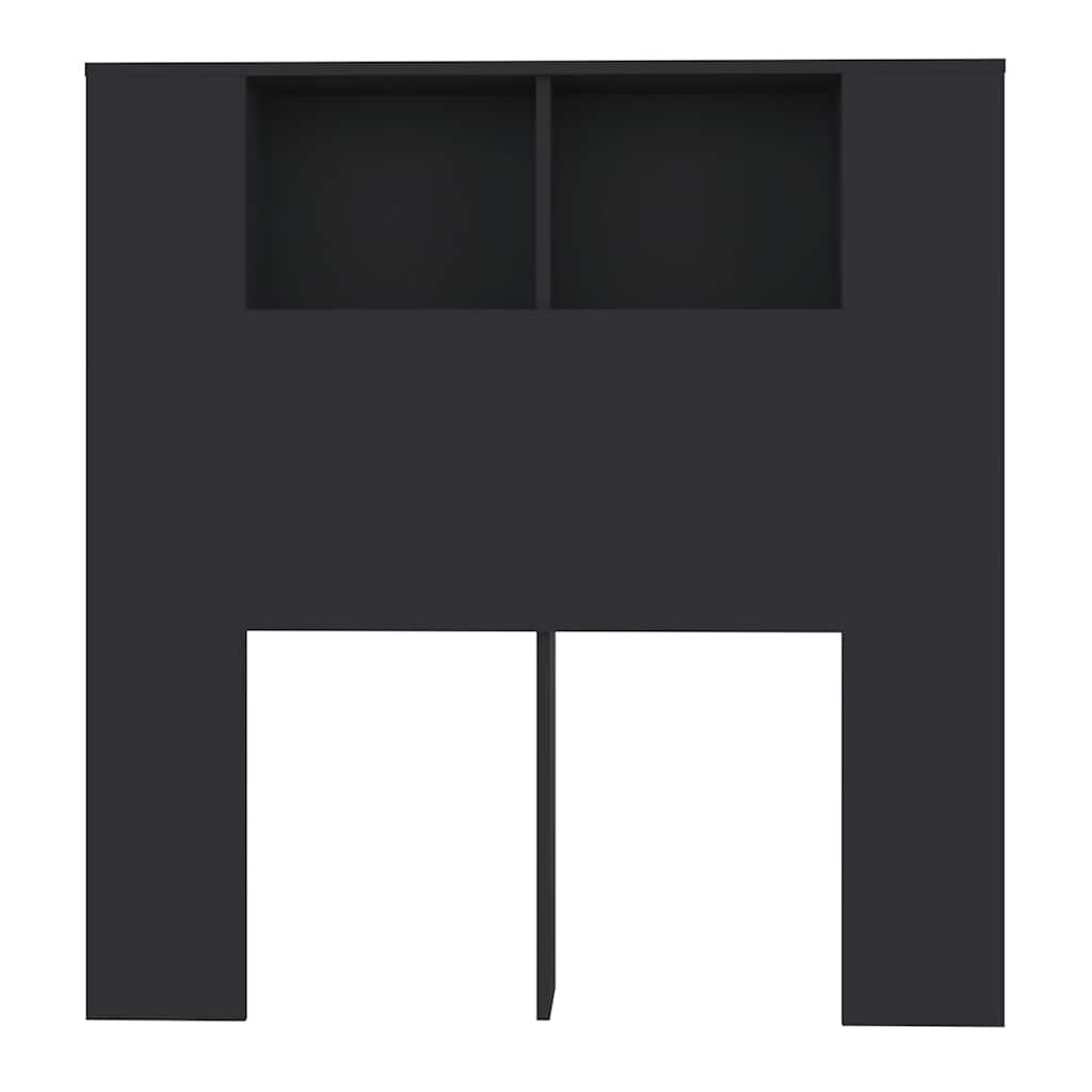 Headboard Cabinet Black 100 cm