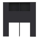 Headboard Cabinet Black 100 cm - Top-Down View