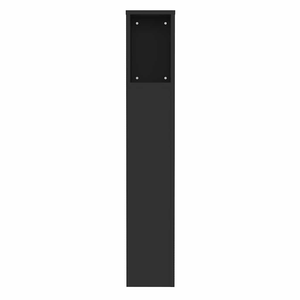 Headboard Cabinet Black 100 cm