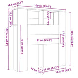 Headboard Cabinet Black 100 cm