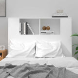 Headboard Cabinet High Gloss White 100 cm - Side View
