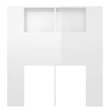 Headboard Cabinet High Gloss White 100 cm - Top-Down View