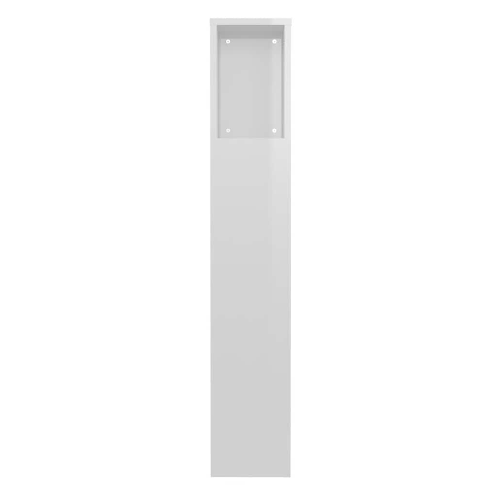 Headboard Cabinet High Gloss White 100 cm