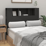 Headboard Cabinet Black 120 cm - Side View