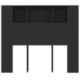 Headboard Cabinet Black 120 cm - Top-Down View