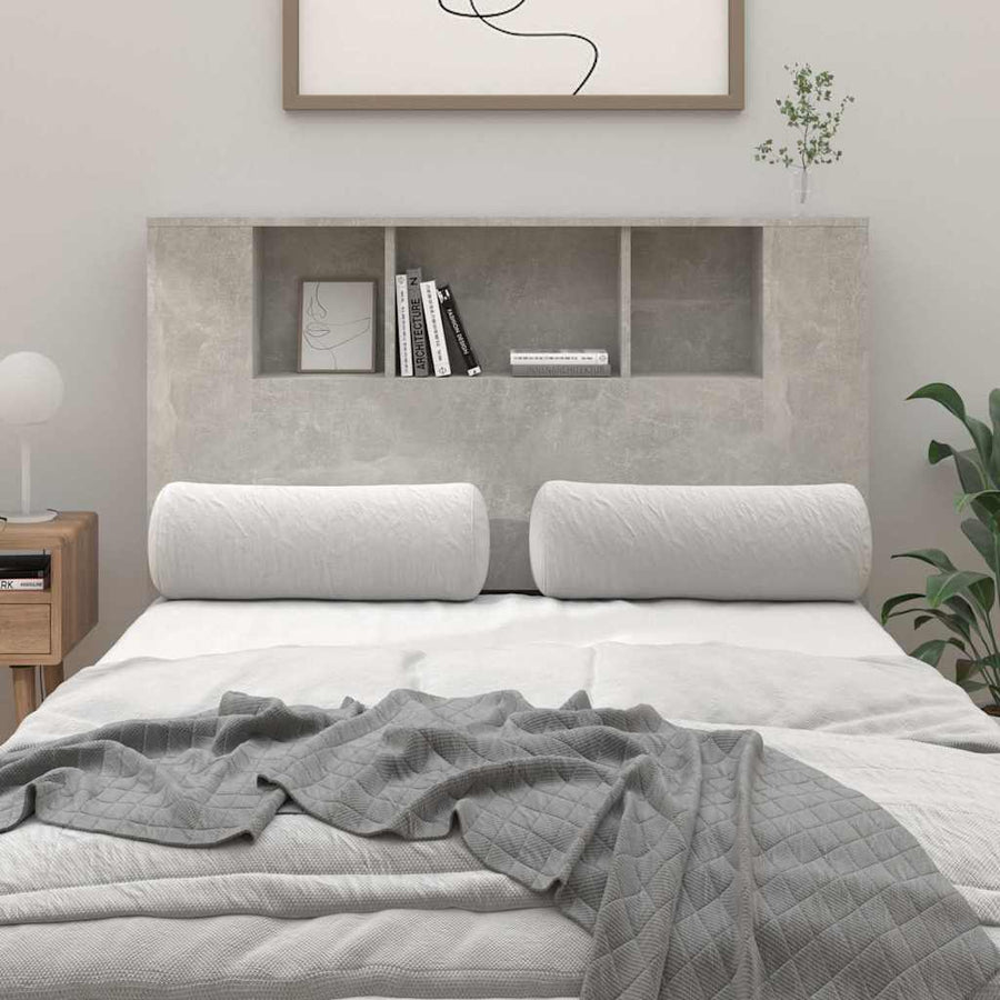 Headboard Cabinet Concrete Grey 120 cm