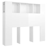 Headboard Cabinet High Gloss White 120 cm - Front View
