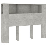 Headboard Cabinet Concrete Grey 140x18.5x104.5 cm - Front View
