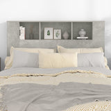Headboard Cabinet Concrete Grey 140x18.5x104.5 cm - 45-Degree Angle