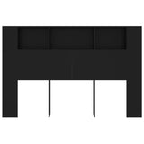 Headboard Cabinet Black 160 cm