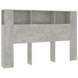Headboard Cabinet Concrete Grey 160 cm - Front View