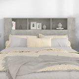 Headboard Cabinet Concrete Grey 160 cm - Side View