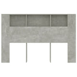 Headboard Cabinet Concrete Grey 160 cm - Top-Down View