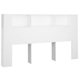 Headboard Cabinet White 180 cm - Front View