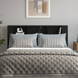 Headboard Cabinet Black 180 cm - Side View