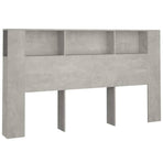 Headboard Cabinet Concrete Grey 180 cm
