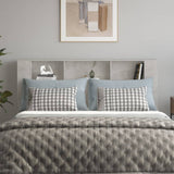 Headboard Cabinet Concrete Grey 180 cm - Side View