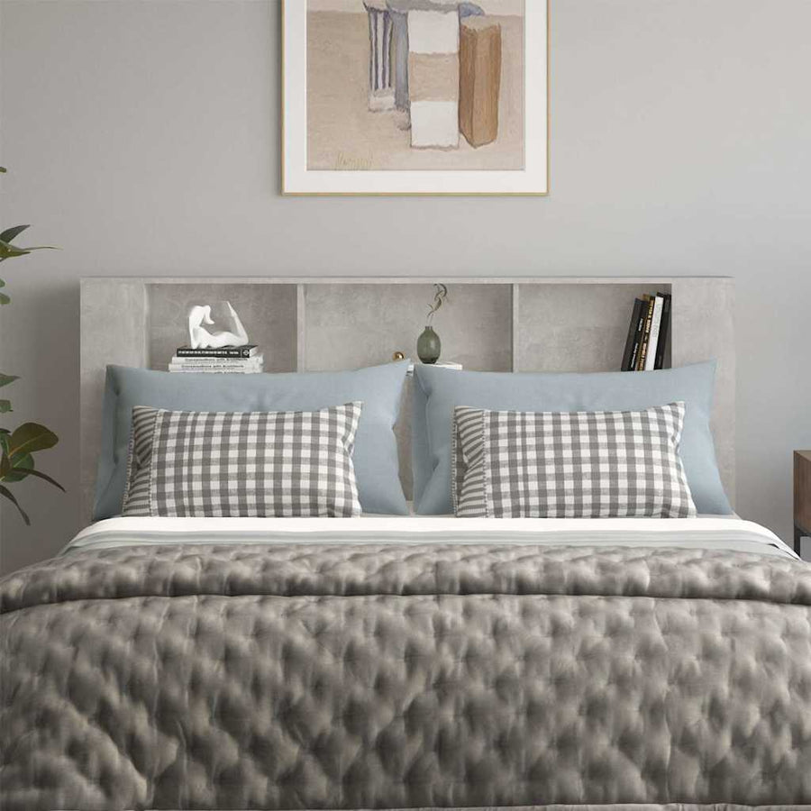 Headboard Cabinet Concrete Grey 180 cm