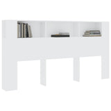 Headboard Cabinet White 200 cm - Rear View