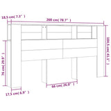 Headboard Cabinet White 200 cm - Close-Up Angle