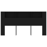 Headboard Cabinet Black 200 cm