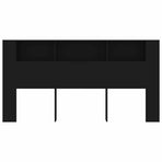Headboard Cabinet Black 200 cm