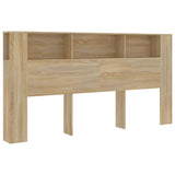 Headboard Cabinet Sonoma Oak 200x18.5x104.5 cm - Front View