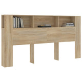 Headboard Cabinet Sonoma Oak 200x18.5x104.5 cm - Rear View