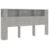 Headboard Cabinet Concrete Grey 200 cm