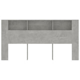 Headboard Cabinet Concrete Grey 200 cm
