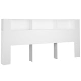 Headboard Cabinet White 220 cm - Front View