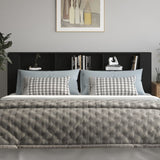 Headboard Cabinet Black 220 cm - Side View