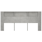 Headboard Cabinet Concrete Grey 220 cm - Top-Down View