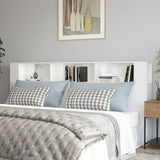 Headboard Cabinet High Gloss White 220x18.5x104.5 cm