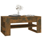 Coffee Table Smoked Oak 102x55x45 cm Engineered Wood - Rear View