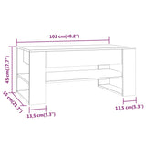 Coffee Table Smoked Oak 102x55x45 cm Engineered Wood - Close-Up Angle