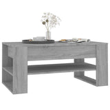Coffee Table Grey Sonoma 102x55x45 cm Engineered Wood - Rear View