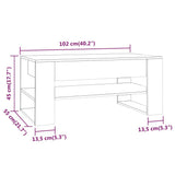 Coffee Table Grey Sonoma 102x55x45 cm Engineered Wood - Low Angle
