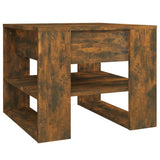 Coffee Table Smoked Oak 55.5x55x45 cm Engineered Wood - Front View