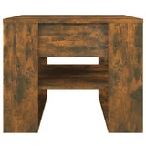 Coffee Table Smoked Oak 55.5x55x45 cm Engineered Wood - Side View