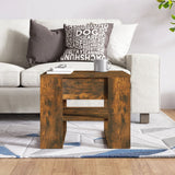 Coffee Table Smoked Oak 55.5x55x45 cm Engineered Wood - 45-Degree Angle
